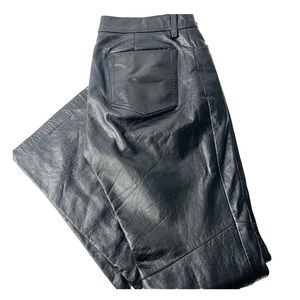 Leather Boot Cut Gap Pants, Black size 10